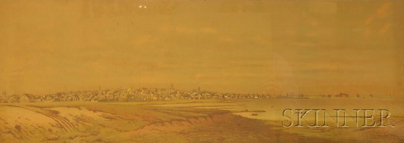 Appraisal: Framed Chromolithograph View of Nantucket after Wendell Macy sight size