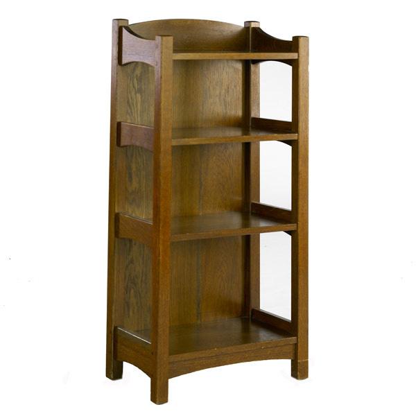 Appraisal: L J G STICKLEY Magazine stand no with curved back