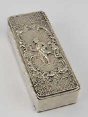 Appraisal: A late Victorian silver rectangular box the lid embossed with