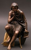 Appraisal: Decorative Bronze Philosopher Bronze figure of a man posed in