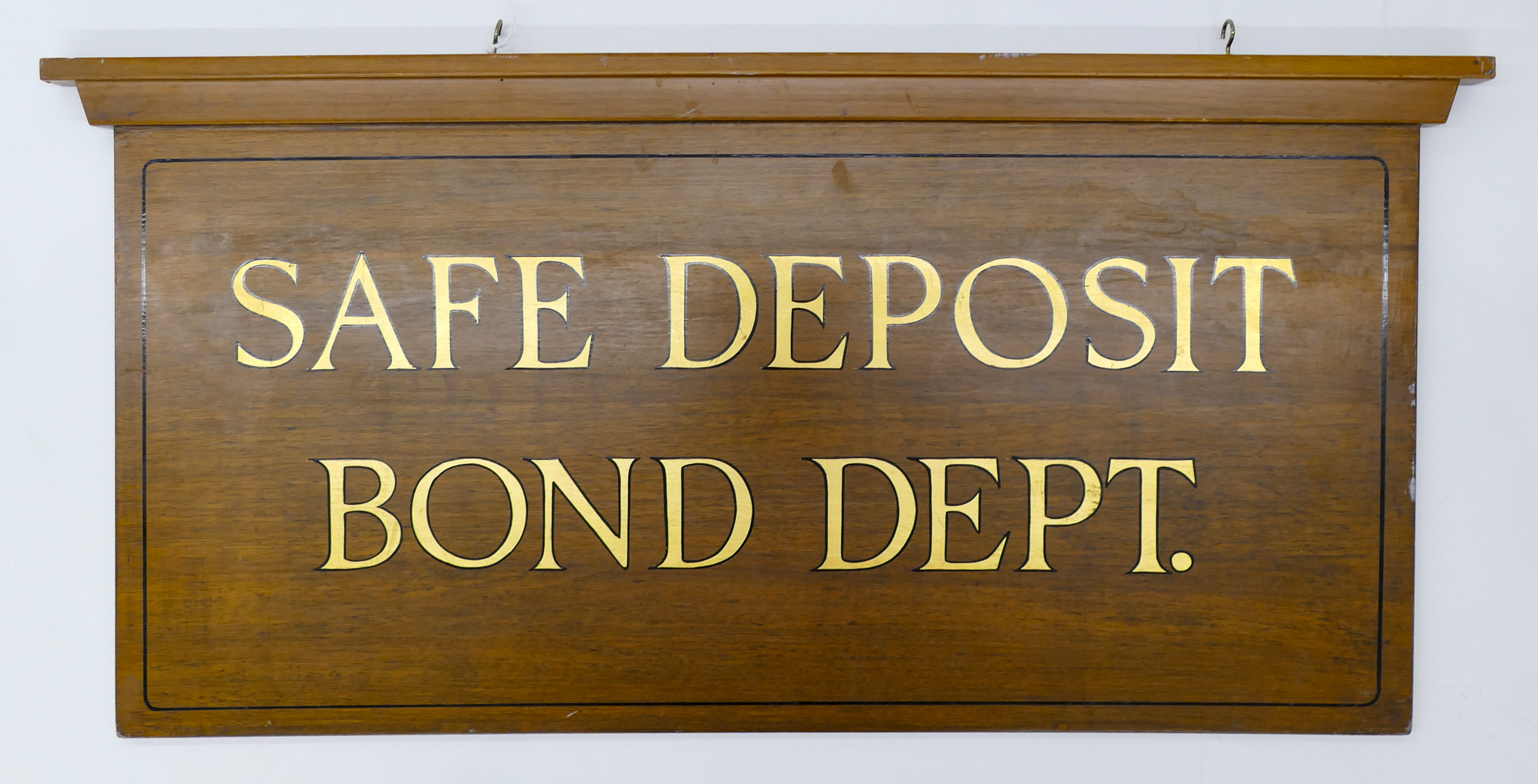 Appraisal: Vintage Safe Deposit Bond Department Double-Sided Hanging Side ''x ''