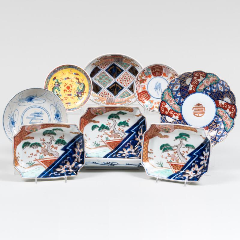 Appraisal: Group of Chinese and Japanese Porcelain Dishes Comprising Set of