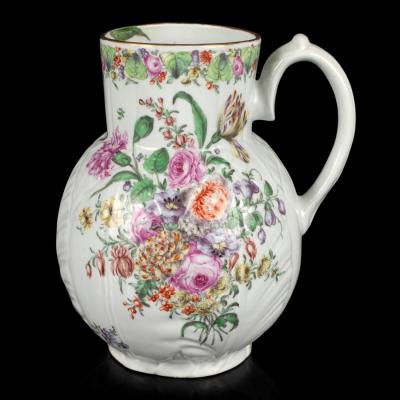 Appraisal: A Worcester Dutch jug circa - of globular form moulded