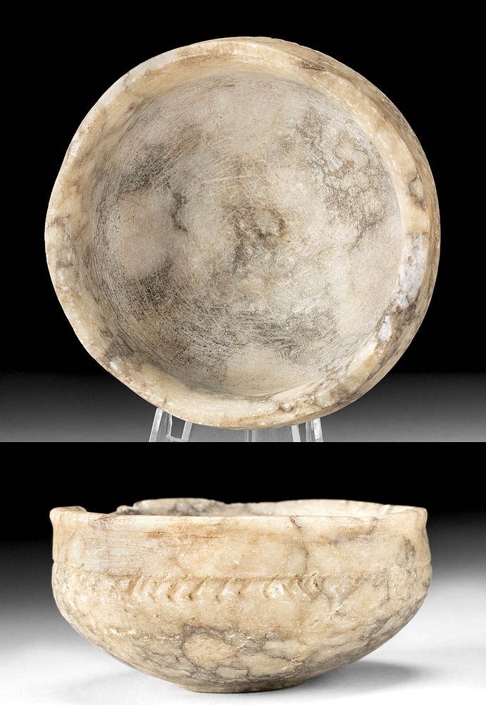 Appraisal: Romano-Egyptian Alabaster Dish Egypt Romano-Egyptian period ca rd to early