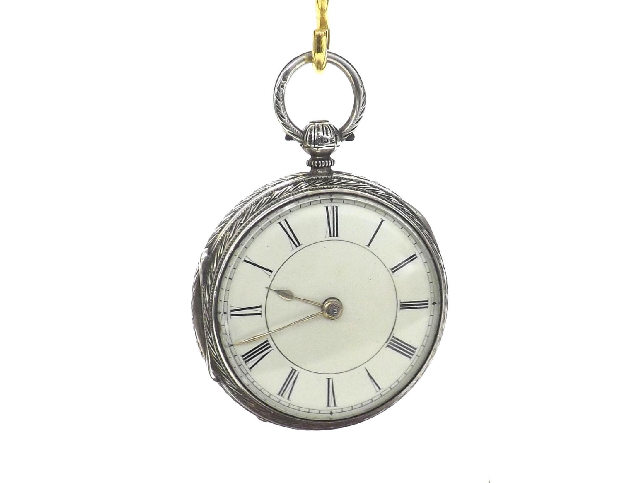 Appraisal: Small silver fusee lever pocket watch unsigned movement no with