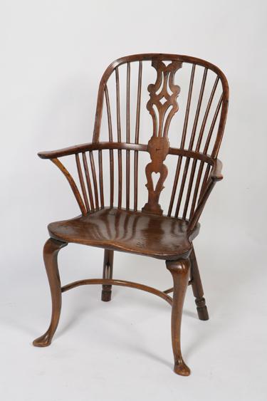 Appraisal: A GEORGE III YEW ELM AND BEECH WINDSOR CHAIR the