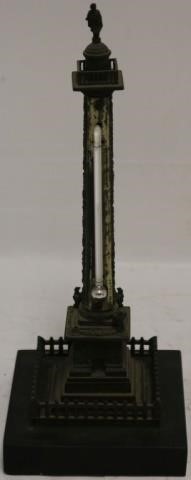 Appraisal: LATE TH CENTURY BRONZE OBELISK EMBOSSED FRENCHGRAND TOUR THERMOMETER REMOVABLE