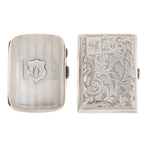 Appraisal: A George V silver cigarette case engraved with leafy scrolls