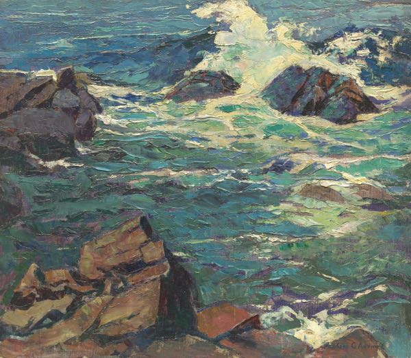 Appraisal: GEORGE GUSTAV ADOMEIT AMERICAN - x Seascape Oil on canvas