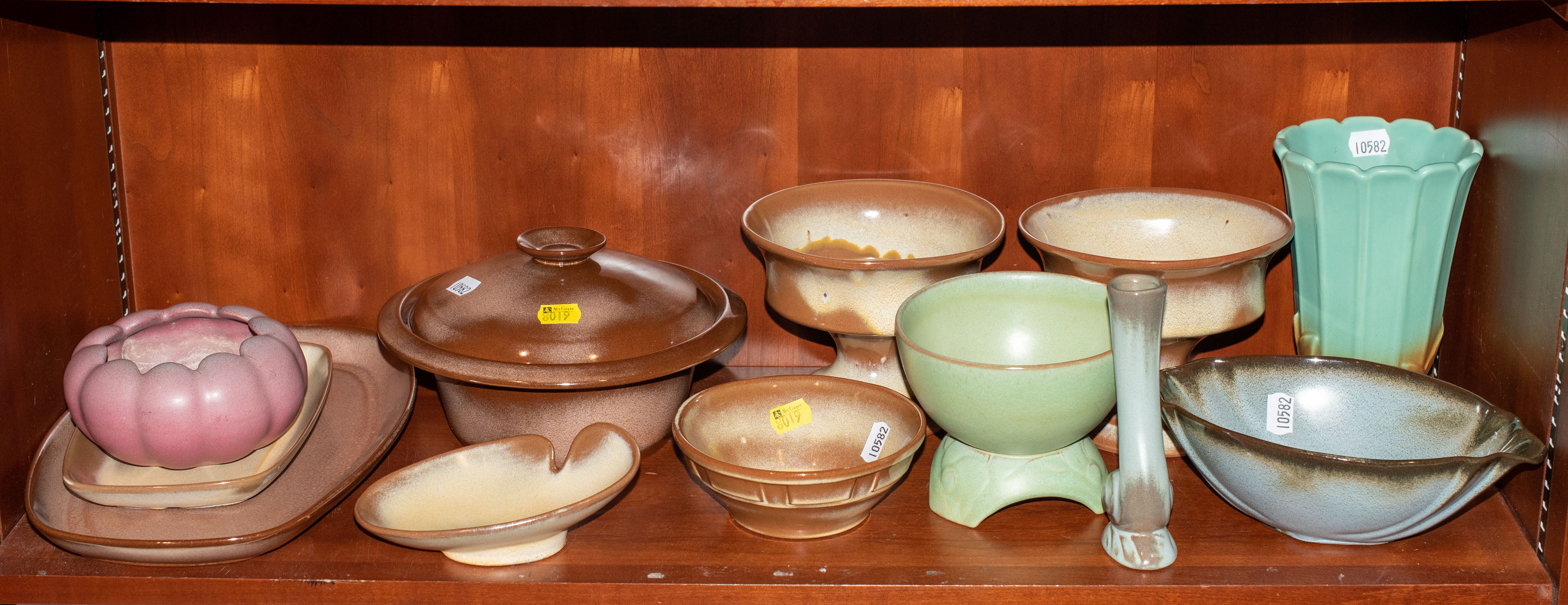 Appraisal: SHELF OF FRANKOMA ART POTTERY Comprising about pieces