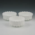 Appraisal: Lot of three Fenton hobnail milk glass nut bowls One