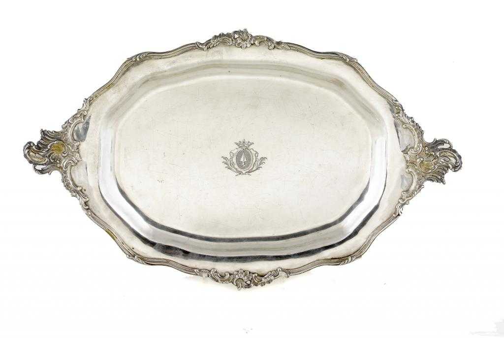 Appraisal: AN AUSTRO HUNGARIAN TRAY the field engraved with armorials with