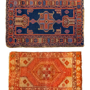 Appraisal: Two Turkish Wool Mats First Half th Century comprising an