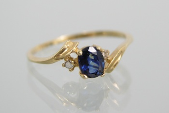 Appraisal: A Ladies' Sapphire and Diamond Ring k yellow gold ring