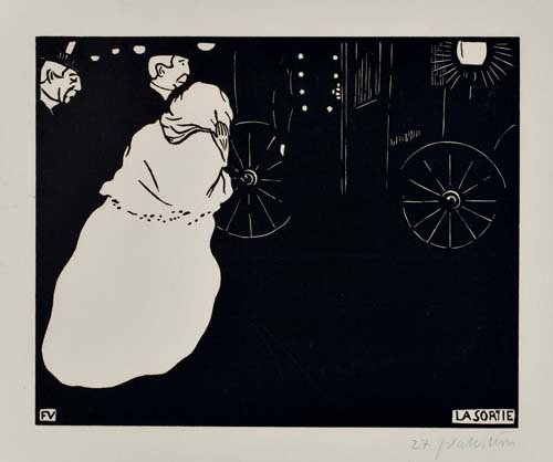 Appraisal: F LIX VALLOTTON La Sortie Woodcut on cream wove paper