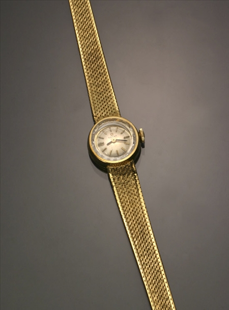 Appraisal: Lady's -Karat Yellow-Gold -Jewel Manual-Wind Wristwatch Omega Swiss Circa Having