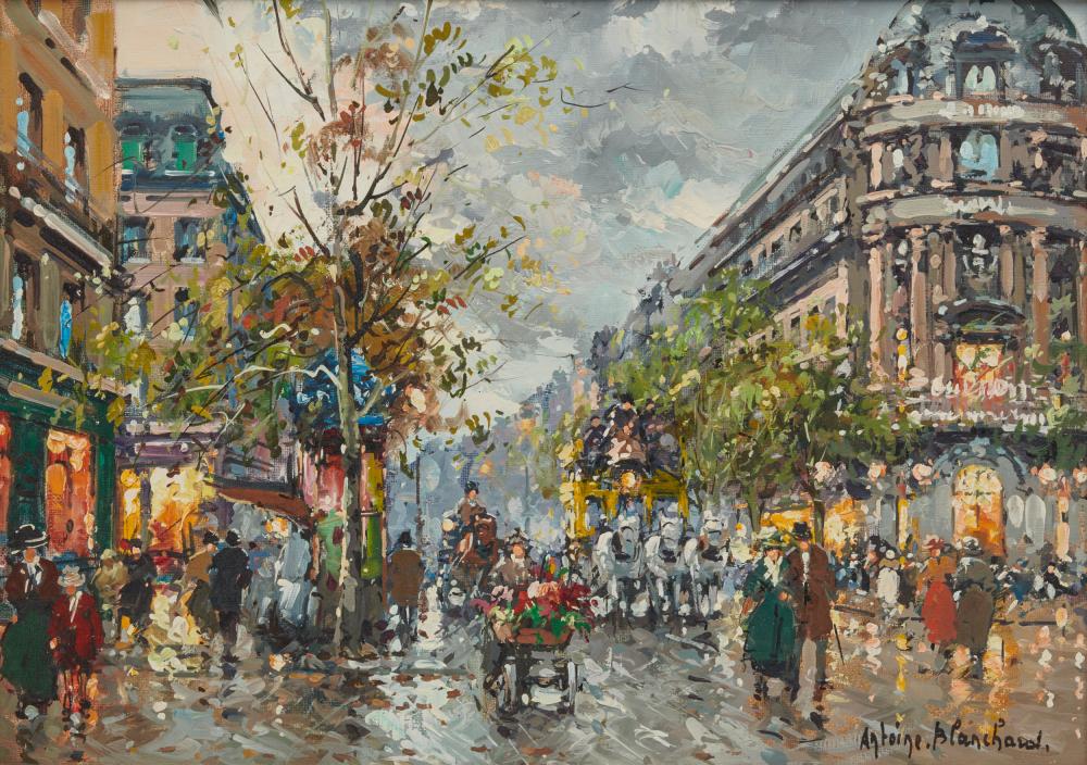 Appraisal: ANTOINE BLANCHARD French - Theatre du Vaudeville oil on canvas