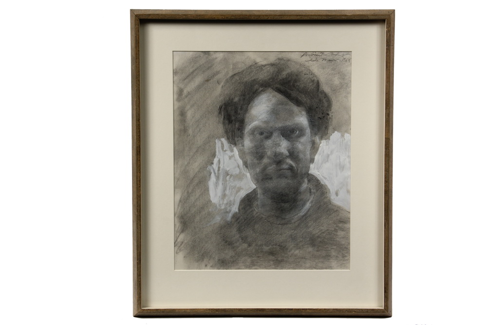 Appraisal: DRAWING PORTRAIT STUDY BY THOMAS DEMAURO - Graphite and gouache