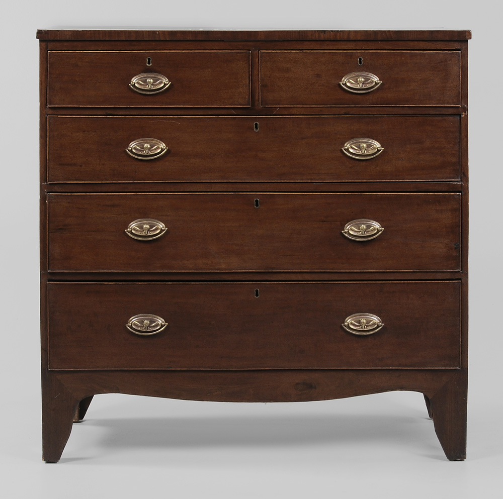 Appraisal: Hepplewhite Mahogany Chest of Drawers British th century figured walnut