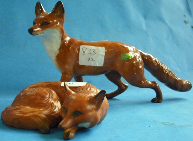 Appraisal: Beswick Fox and Curled Fox Matt