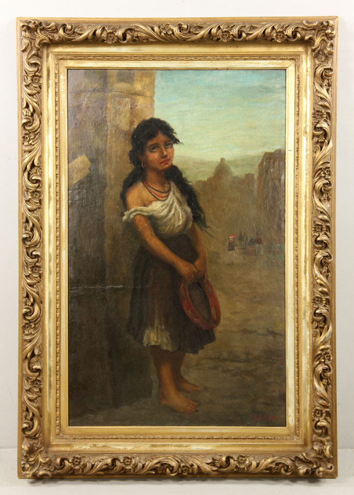 Appraisal: - th C Italian School Portrait of Girl O AB