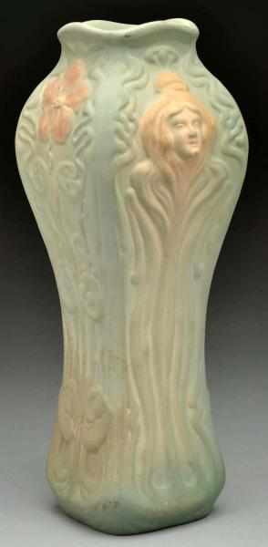 Appraisal: Weller L'Art Nouveau Vase Features two women's heads and flowers