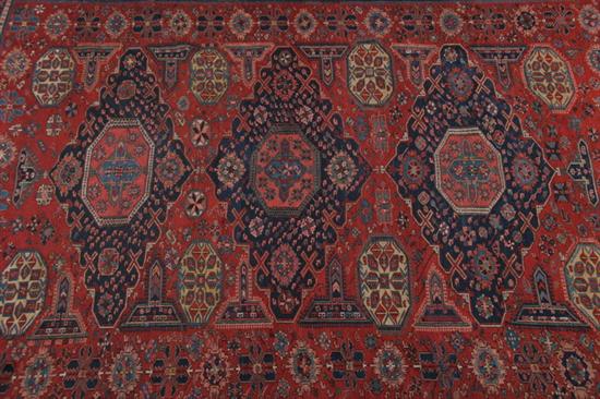 Appraisal: ANTIQUE ARDEBIL SOUMAC RUG Macrame edges App ft in x