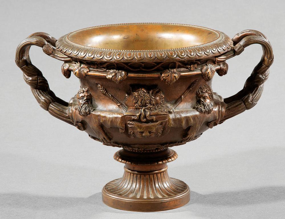 Appraisal: Grand Tour Bronze Warwick Vase h in w in d