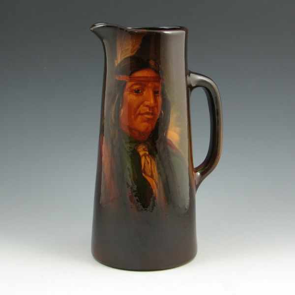 Appraisal: Weller Louwelsa tankard with excellent Native American Indian portrait by