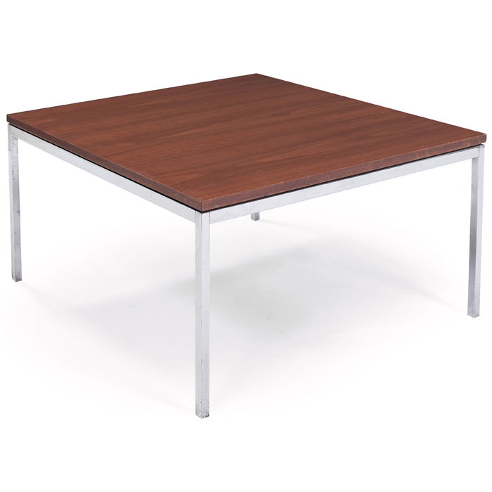 Appraisal: Florence Knoll coffee table by Knoll Associates square walnut top