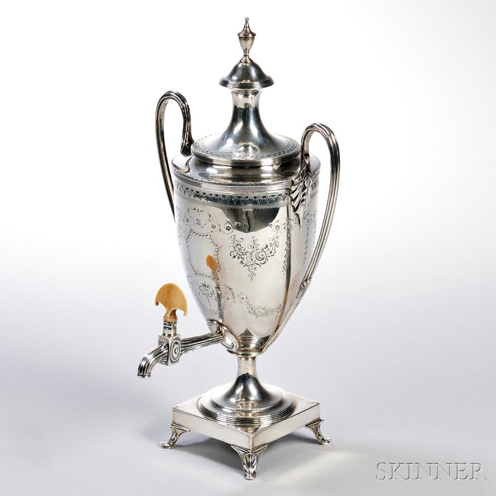 Appraisal: George III Sterling Silver Tea Urn London - Henry Chawner