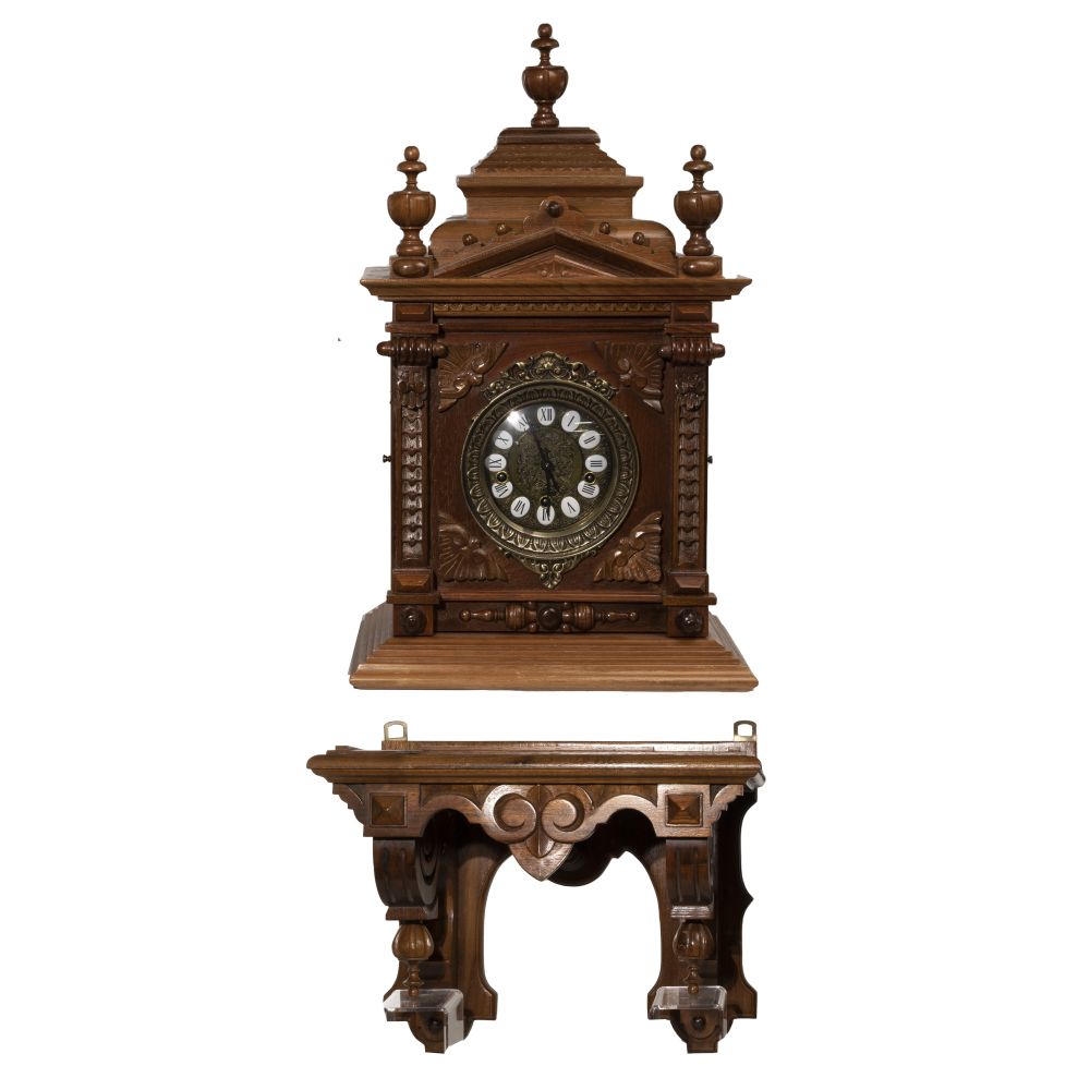 Appraisal: GAZO MISSION BAY MANTEL CLOCK AND BRACKET SHELFSerial MB W