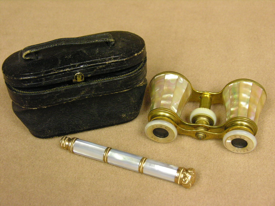 Appraisal: LEFILS PARIS MOTHER OF PEARL OPERA GLASSES Original case Extending