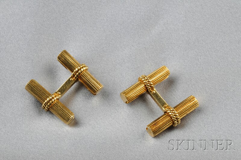 Appraisal: kt Gold Cuff Links Van Cleef Arpels France each double