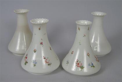 Appraisal: Four opaline glass lamp shades White two with painted floral