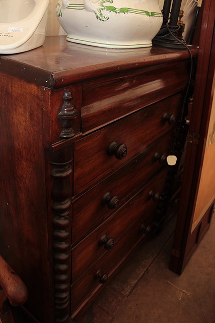 Appraisal: A LARGE SCOTTISH CHEST of five long drawers with barley