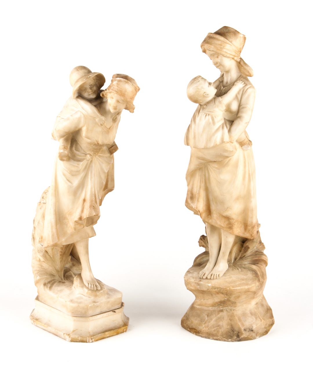 Appraisal: a Pair of Italian carved alabaster figures late th century