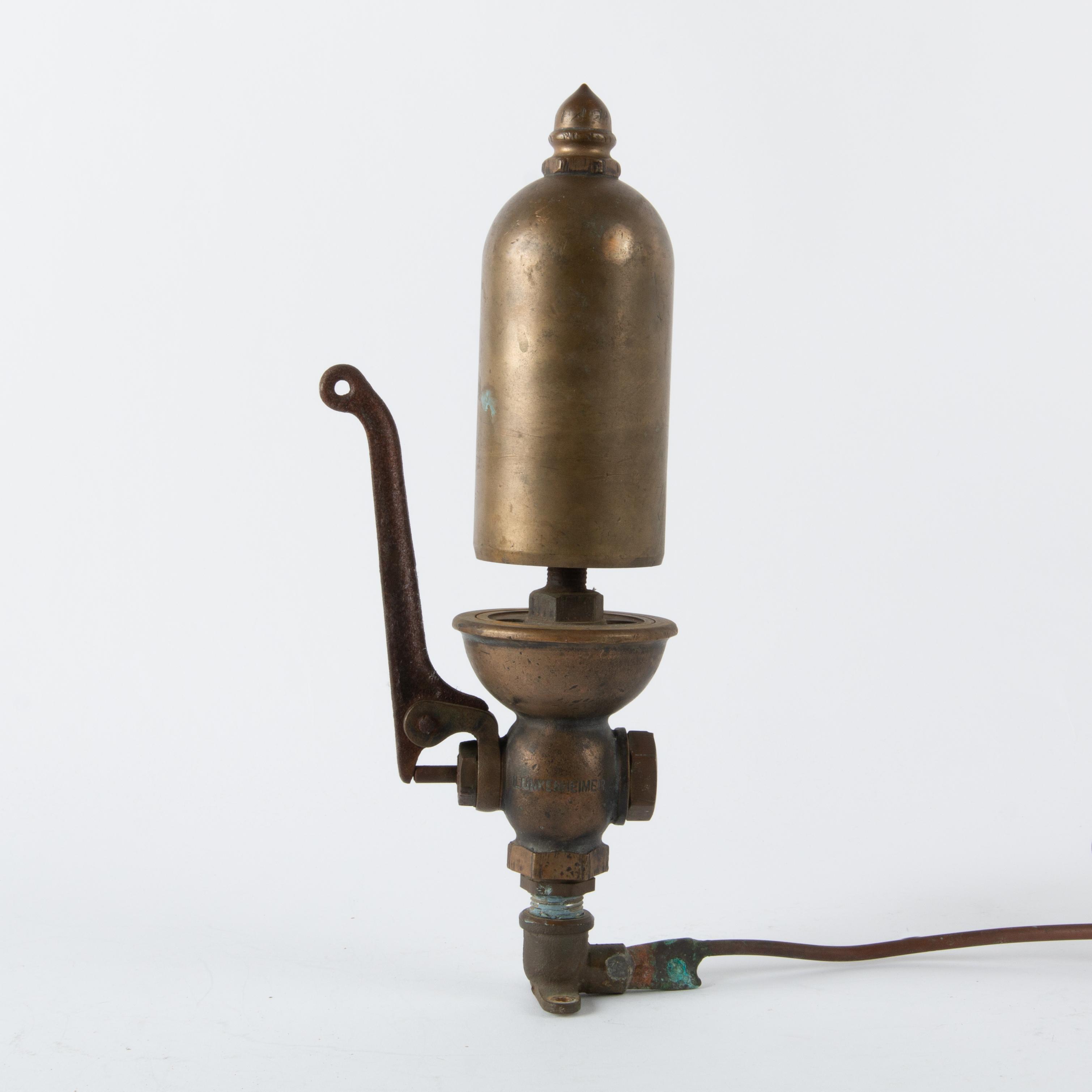 Appraisal: ANTIQUE LUKENHEIMER STEAM WHISTLE A Lukenheimer brass single-valve steam whistle