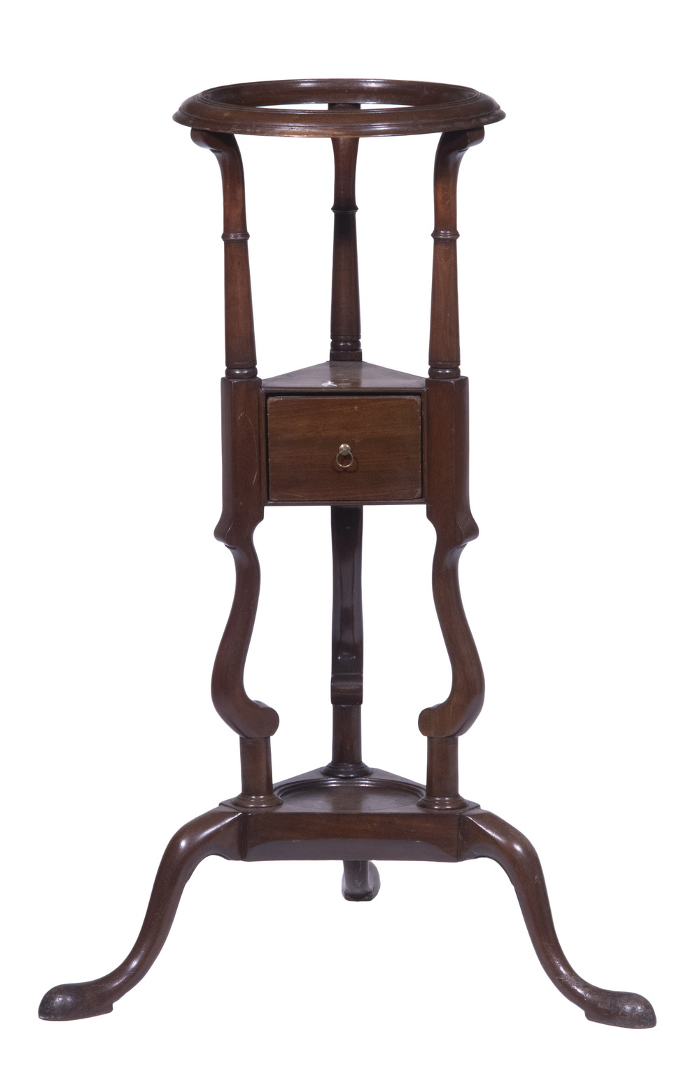 Appraisal: ENGLISH MAHOGANY WIG STAND th c Wash or Wig Stand