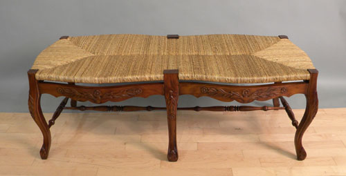 Appraisal: French rush seat window bench together with a cane seat