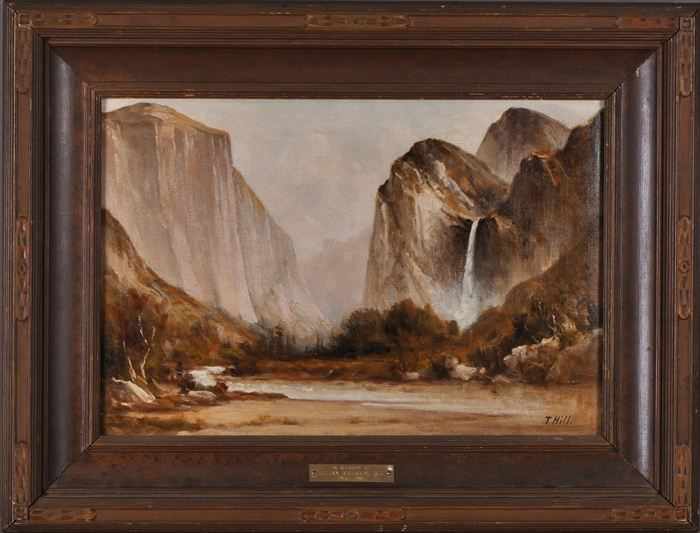 Appraisal: AFTER THOMAS HILL BRIDAL FALLS YOSEMITE Oil on canvas x