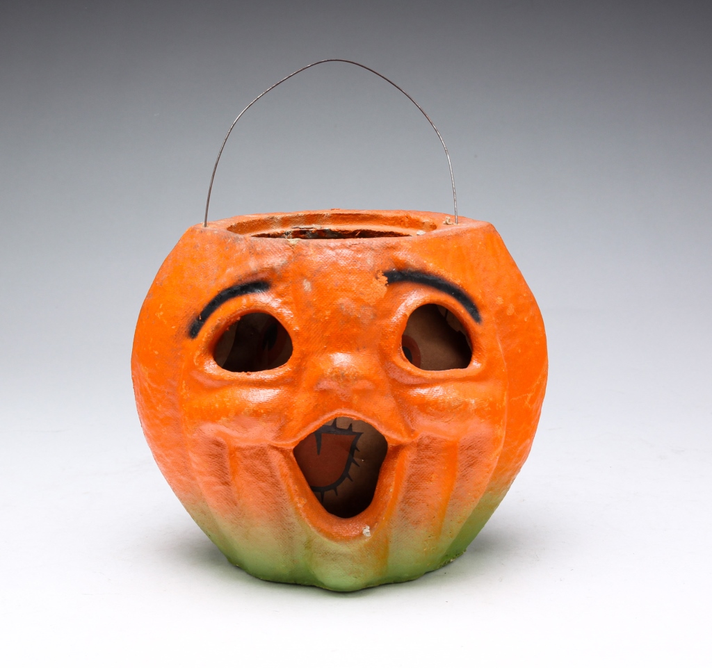 Appraisal: Probably German first half th century Painted jack-o-lantern head with