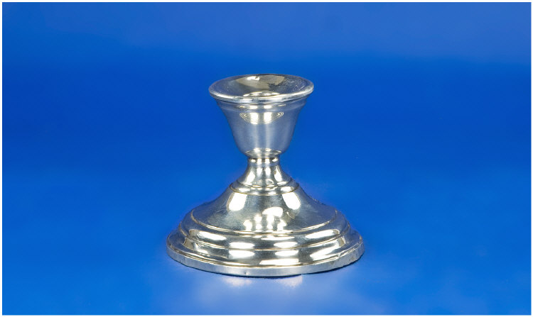 Appraisal: Small Silver Candlestick Of Squat Form Height Inches Hallmark Rubbed