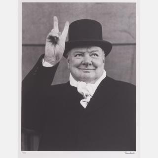 Appraisal: Alfred Eisenstaedt - Winston Churchill Liverpool Gelatin silver print Signed