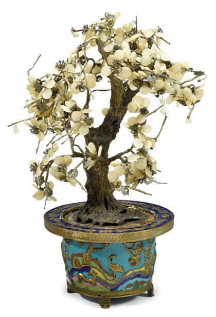 Appraisal: Unusual Chinese cloisonne and gilt-copper 'tree' model th century