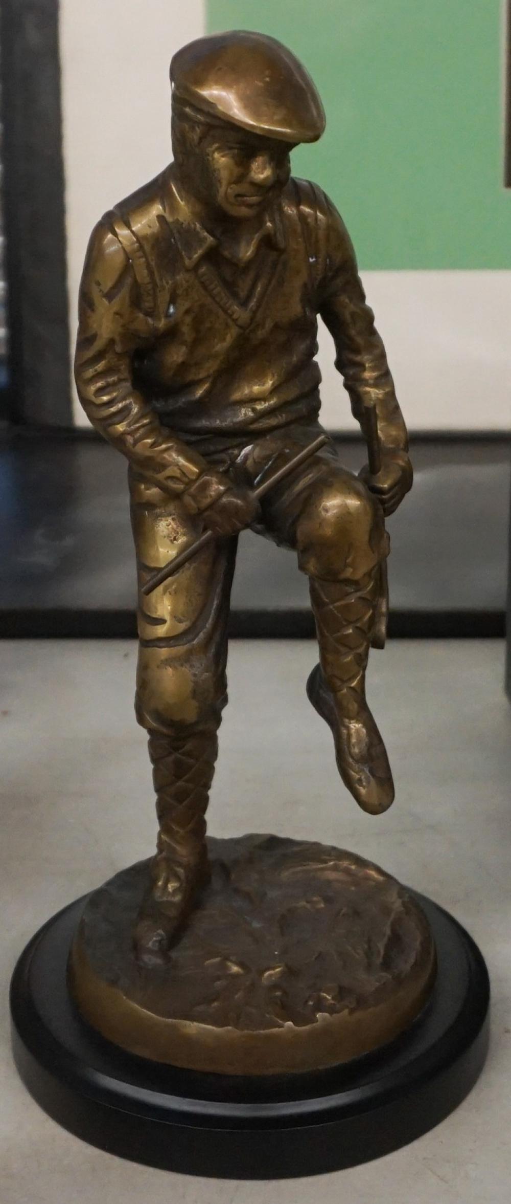 Appraisal: BRASS FIGURE OF A GOLFER H IN CM Brass Figure