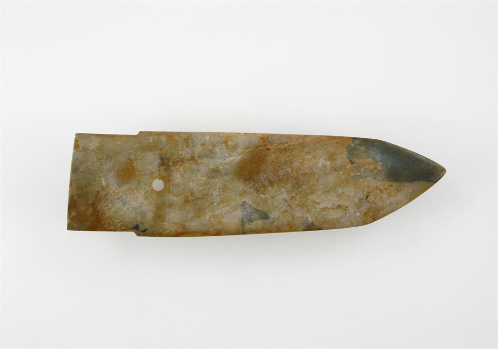 Appraisal: A Chinese mottled jade blade or ge