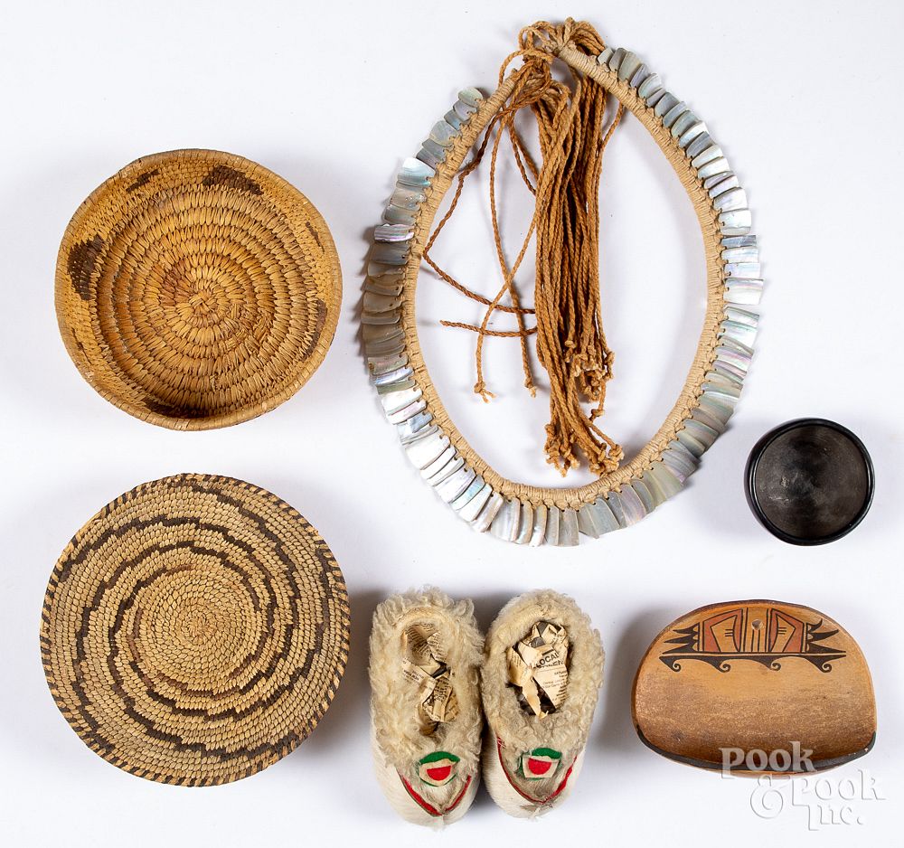 Appraisal: Six various tribal artifacts Six various tribal artifacts to include