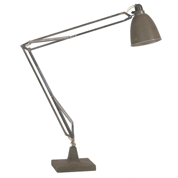 Appraisal: George Cawardine desk lamp by BAG Switzerland s adjustable chrome-plated