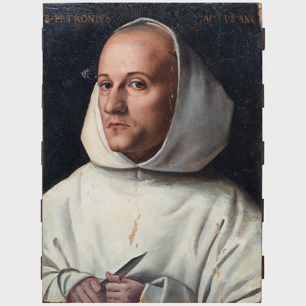 Appraisal: Bolognese School Portrait of Beato Petronio of Bologna Oil on